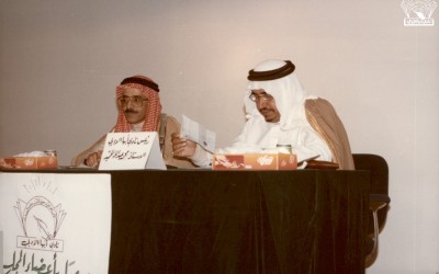 من أماسي الشعر في النادي . الشعراء : أحمد عبد الله السالم – عبد الله محمد الزمزمي – علي بن مفرح الثوابي .